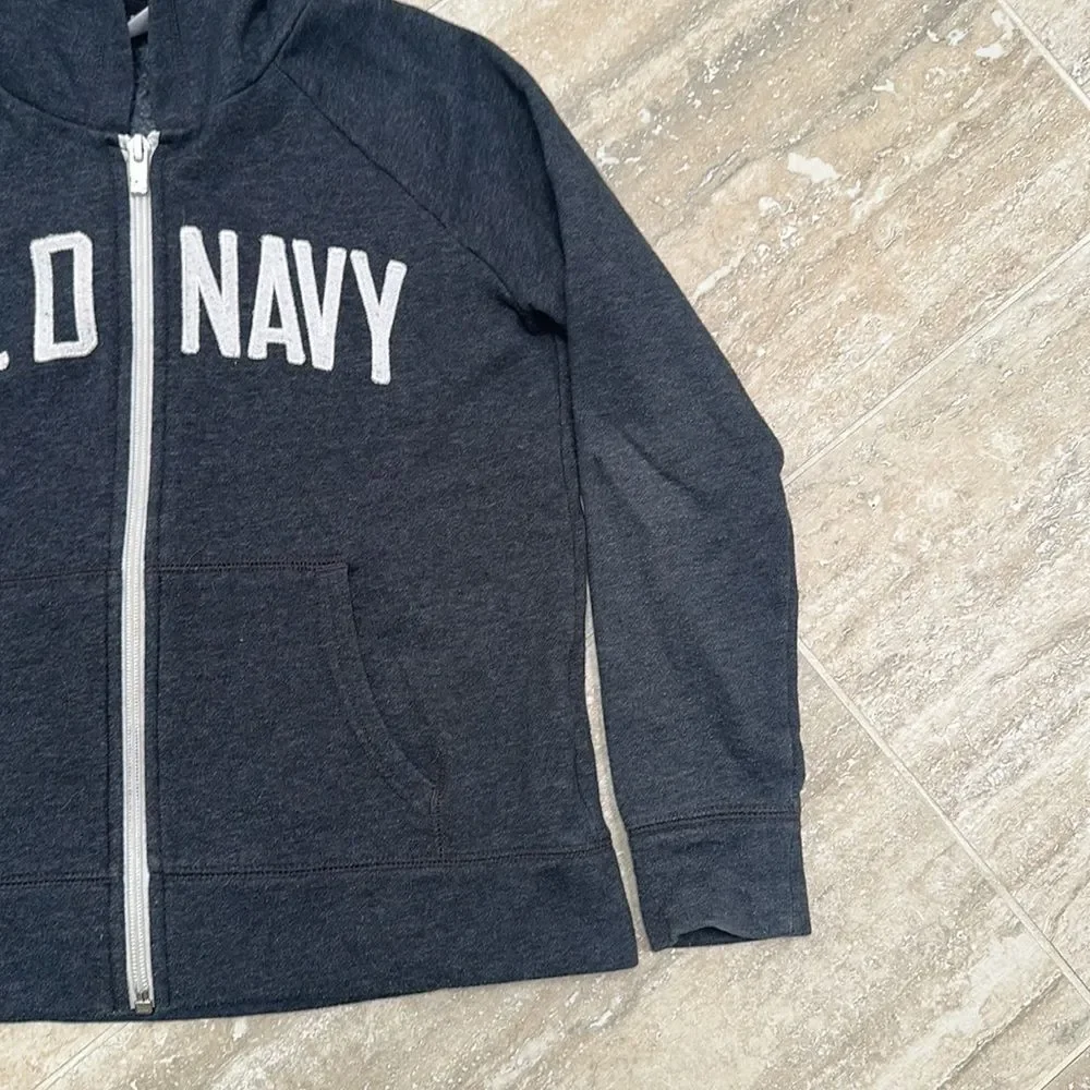 Old Navy zip up  grey hoodie - size 8